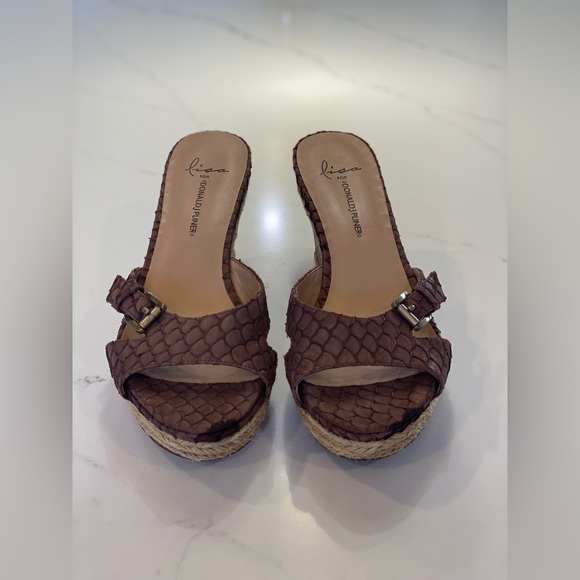 Lisa for David Pliner python and cork wedge size 8.5 - Picture 5 of 8